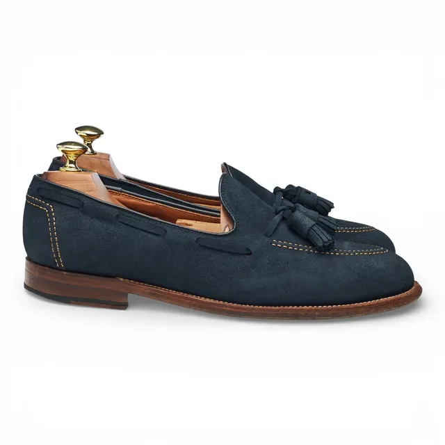 Alden 09188 mocassins daim bleu marine UK 7.5